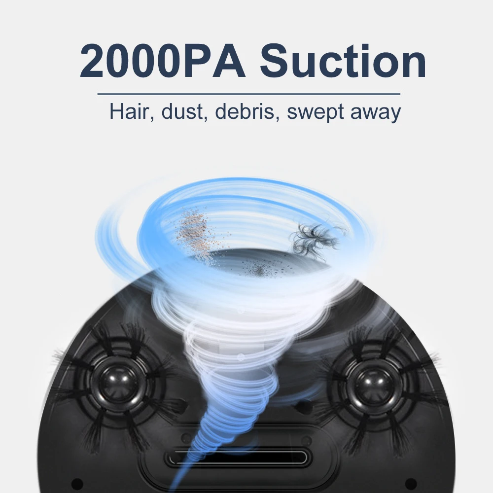 Automatic Vacuum Cleaner Electric Robot Mopping Sweeping Suction Cordless Auto Dust Sweeper Machine Anti-drop for Home Cleaning