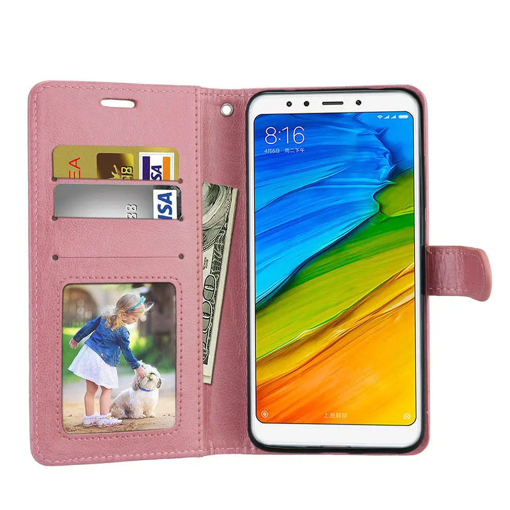 Чехол книжка из искусственной кожи для Xiaomi M4 5X 6X 8 A1 MIX2 Твердый с подставкой Redmi 4 4X