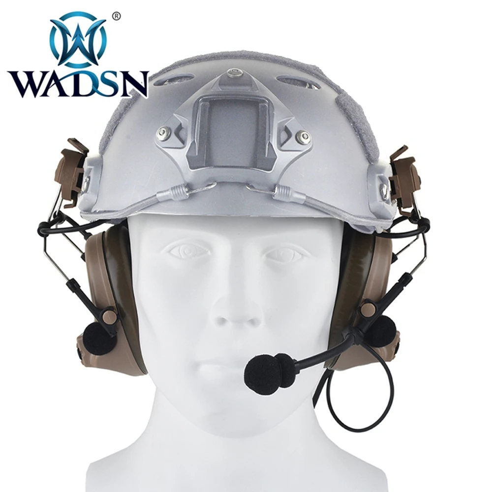 WADSN тактические наушники Comtac II Гарнитура для быстрых шлемов Softair авиационная гарнитура Peltor шлем рельсовый адаптер набор гарнитуры