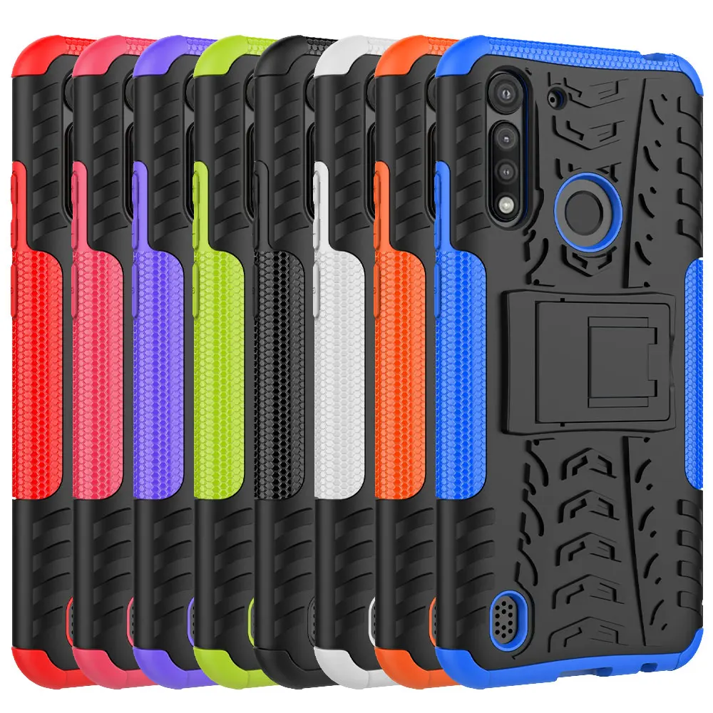 Гибридный прочный армированный чехол для Motorola G8 Power Lite One Macro мягкий ТПУ + жесткий
