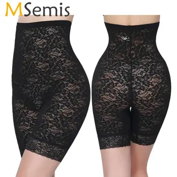

MSemis Women Shapewear Lace High-Waist Thigh Slimmer Tummy Control Waist Trainer Butt Lifter Firm Control Shorts Body Shaper