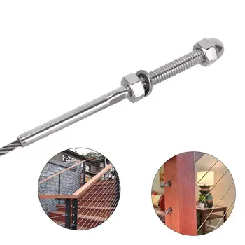 

18 Pcs Stainless Threaded Terminal Stud End Fitting for 1/8 Cable Deck Railing Hand Swage T316 Marine Grade 3-7/8 inch