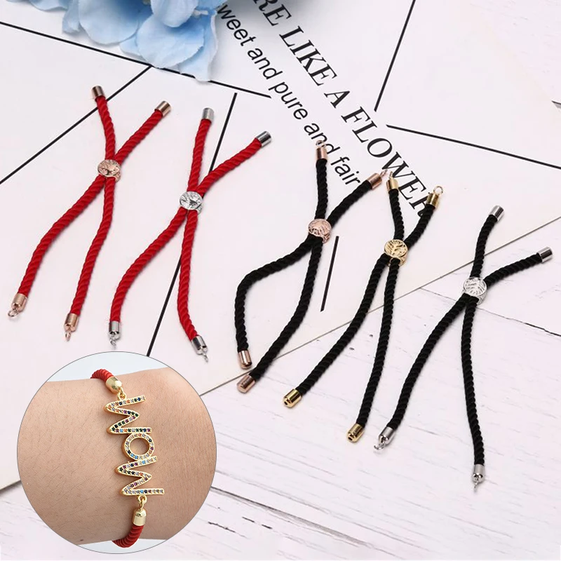 Черный красный шнур веревки регулируемые цепочки DIY ювелирные изделия