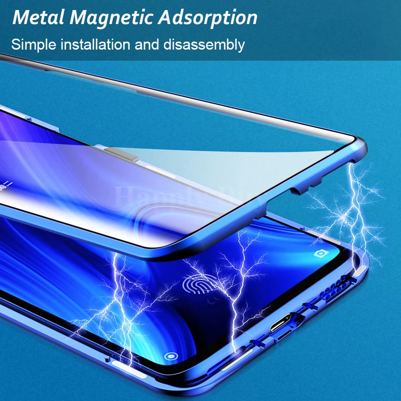 Магнитное поглощение двухстороннее защитное стекло 360 для Xiaomi Mi 9T 9TPro чехол