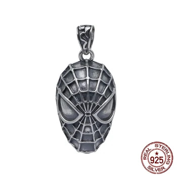 

100% S925 sterling silver men's pendant versatile personality fashion retro carved Spider-Man style to send gifts for lovers hot