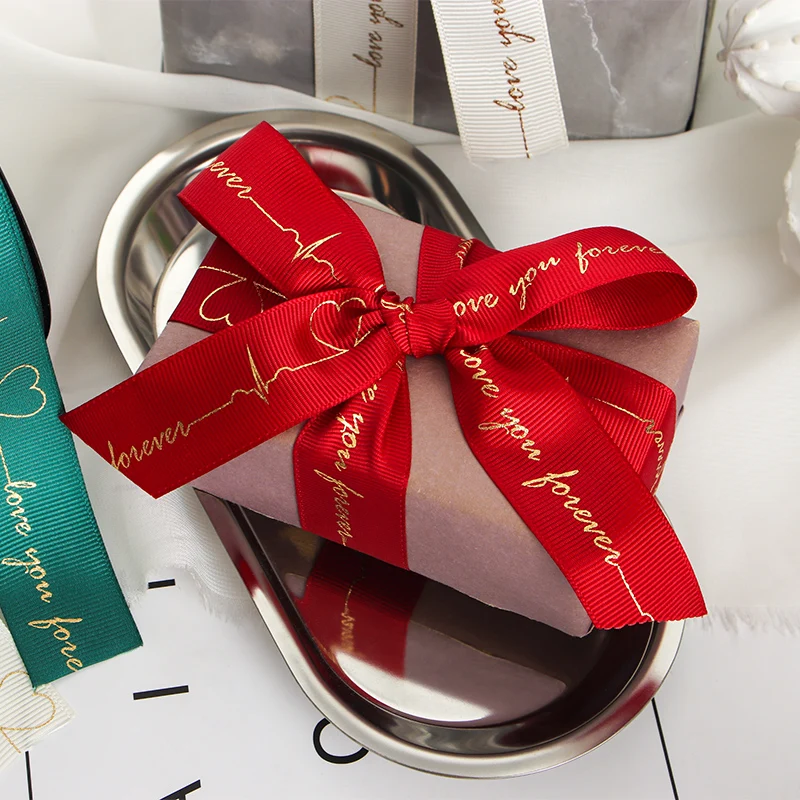 5/10m Satin Ribbon Bronzing Christmas Decorative tape DIY bow Bouquet Cake Gift Wrapping Sewing Products For Crafts Needlework satin ribbons ribbon decoration ribbon supplies