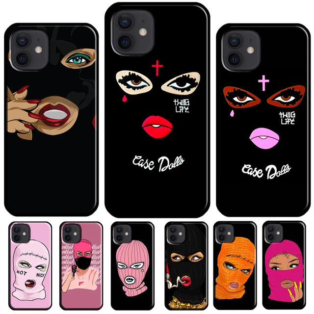 VERYLULU Goon Thug Life Big Eyes Woman Face 3D Cute Cartoon Masked Teared Girls Jesus Christian Cross Coque Soft Silicone Phone Case Cover (iPhone 7