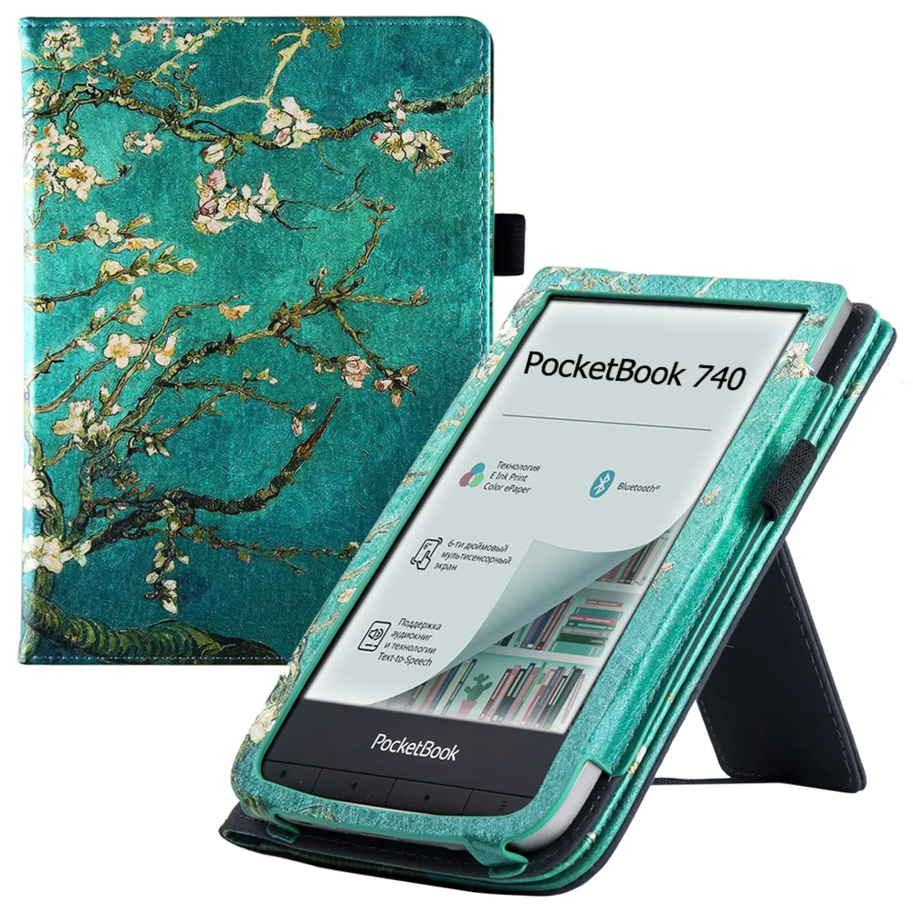 

AROITA Stand Case Compatible with 7.8 inch PocketBook 740 InkPad 3 Pro/PocketBook 741 Color - with Hand Strap/Auto Sleep/Wake