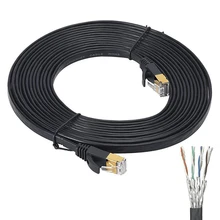Câble Ethernet plat CAT7, cordon de raccordement RJ45 Lan pour ordinateur portable, 0.3m/0.5m/1m/2m/3m/5m