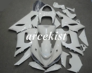 

4Gifts New ABS Motorcycle Full Fairings Kit Fit For Kawasaki Ninja ZX-6R 636 2005 2006 05 06 body set White