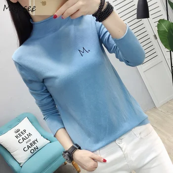 

Pullovers Women Autumn Winter Sweet Knitting Sweater Womens Pullover Letter Embroidery Chic Kawaii Pink All-match Slim Harajuku