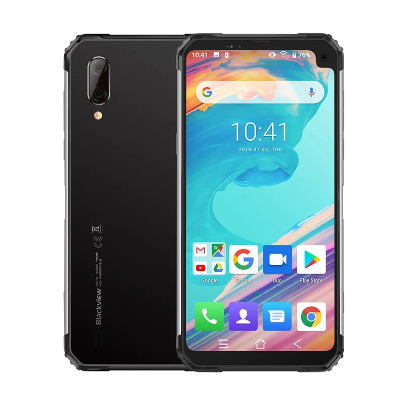 Blackview BV6100 Android 9,0 прочный смартфон открытый 6,8" Gorilla экран 3 ГБ+ 16 Гб мобильный телефон 5580 мАч NFC IP68 Водонепроницаемый телефон - Цвет: Standard n Silver