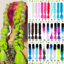 AOSI огромные косички длинные Омбре цвета синтетические косички волос 2" 100 г крючком термостойкие розовые синие волосы для наращивания в африканском стиле