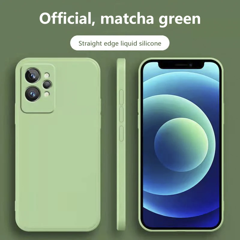 Für Realme GT 2 Pro Neue Handyhülle aus flüssigem Silikon mit geraden Kanten, ultradünne All-Inclusive-Linse, Fallschutz_voghion.com