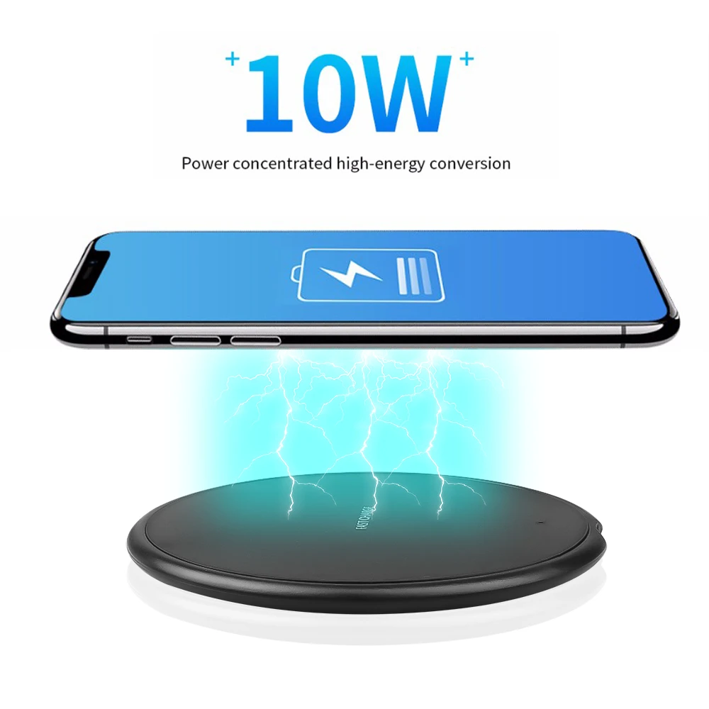 

KEBIDU Fast Wireless Charger 10W For Samsung Galaxy S9/S9+ S8 S7 Note 9 USB Fast Charging Pad for iPhone XS Max XR X 8 Plus