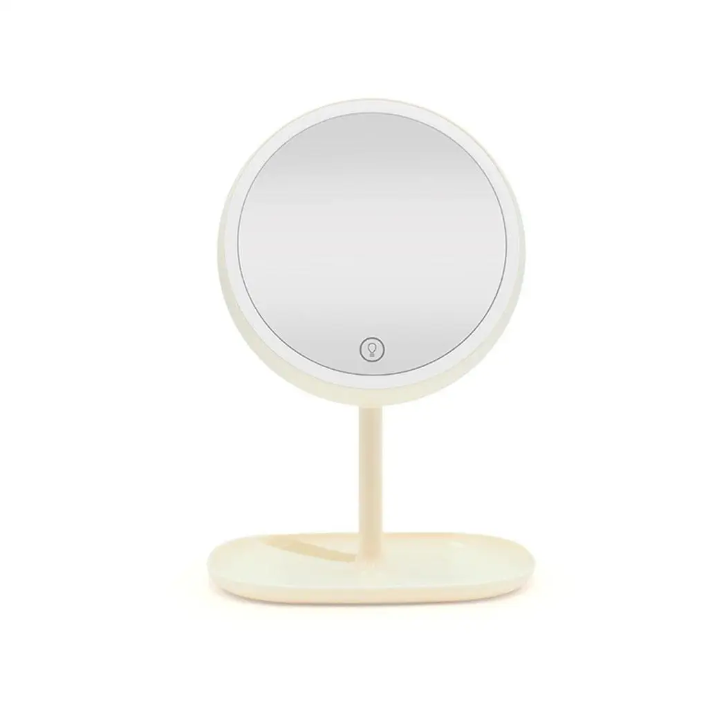 

Three-gears Adjustment LED Make Up Mirror with Light Portable Touch 0.65KG Charging Apricot, Pink