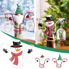 

Christmas Wine Bottle Glass Holder Countertop Storage Rack For 1 Wine 2 Glass For Kitchen Home Decor Santa Claus/Snowman/Dwarf