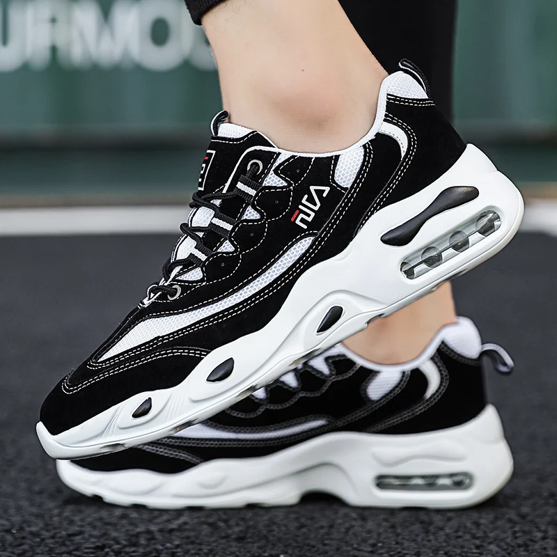 Мужские кроссовки krosovky черные легкие сетчатые на шнуровке воздухопроницаемые