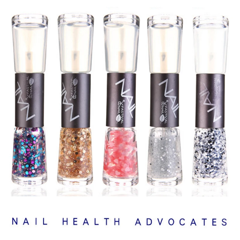 Двойная Ручка для ногтей BK Блестящий лак УФ светодиодный отмачиваемый Гель