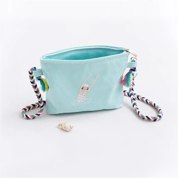 

Swim Lady Canvas Crossbody Shoulder Bag Cartoon Fashion Tassel Handbag Large Capacity Shopping + Book Bag