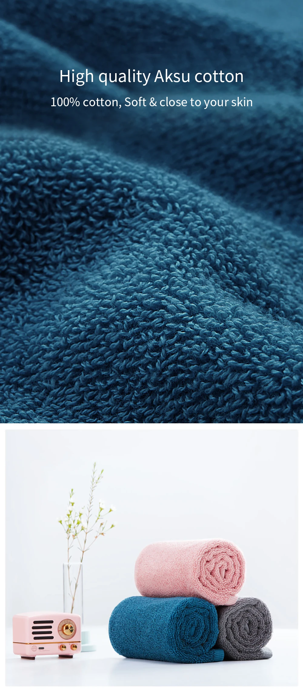 Новинка, полотенце XIAOMI Mijia 32x70 см, хлопок, 5 цветов, сильное поглощение воды, мягкие и удобные пляжные полотенца для лица и рук