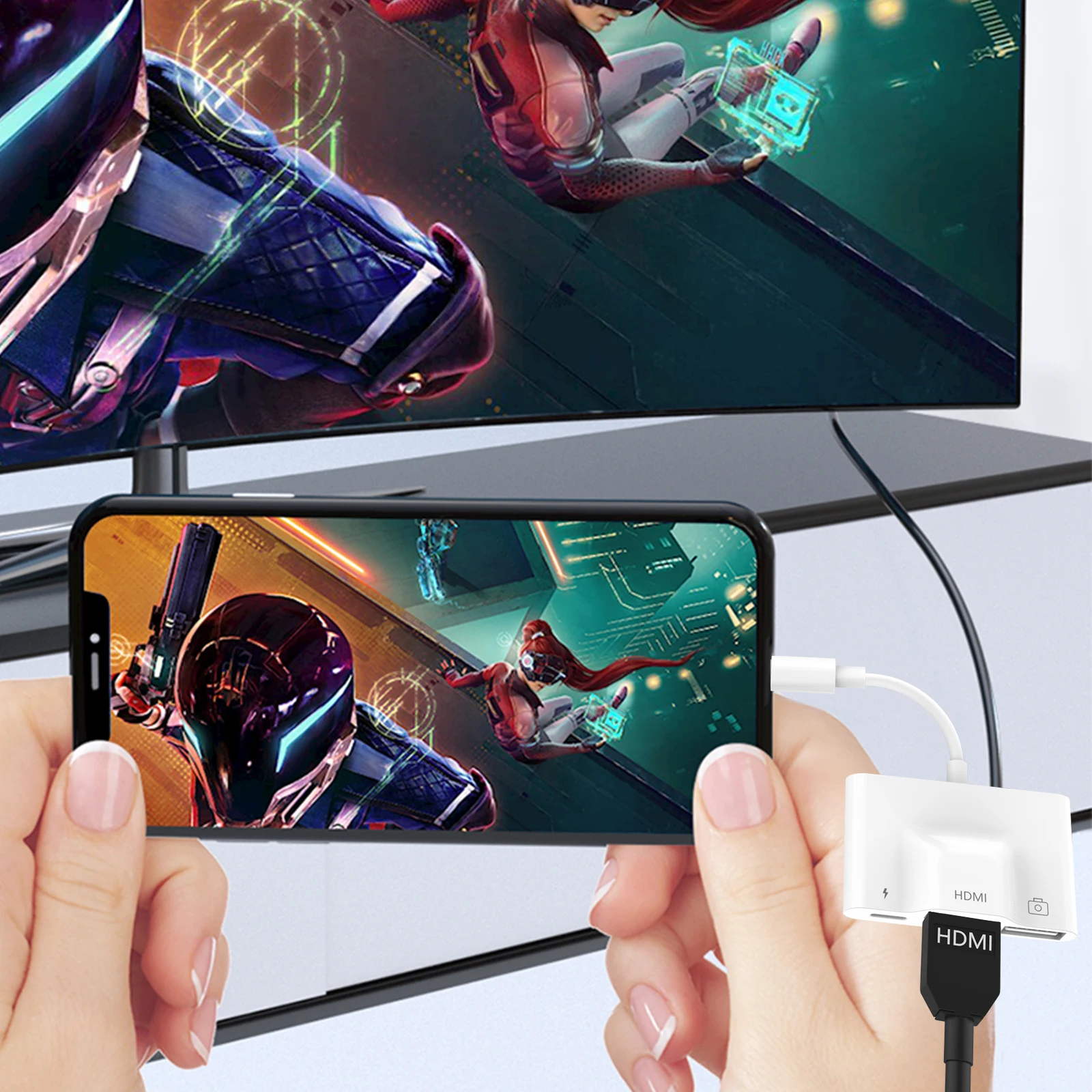 3 в 1 OTG USB адаптер для Lightning к HDMI 1080P HD/TV проектор конвертер iPhone камера 8 X XS U