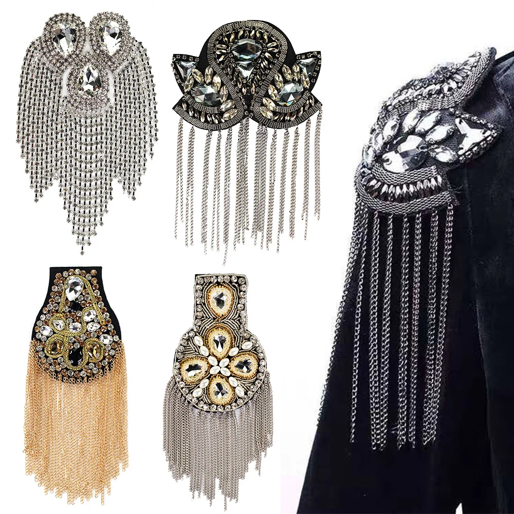 Стразы с бусинами 2 шт./пара для одежды бахромой сцены|Заплатки| |