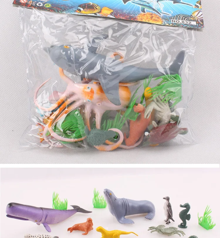 Lnsu-детская игрушка, развивающая модель, подводный мир, животные, рыба, модель 12 воланов в каждой коробке, водоросль, стойло, хит продаж