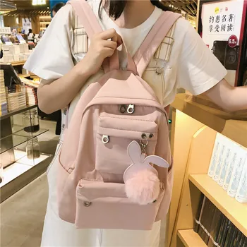 

2020 New Korean Backpack Women's Casual Fashion Girl College Style Simple Backpack Lady