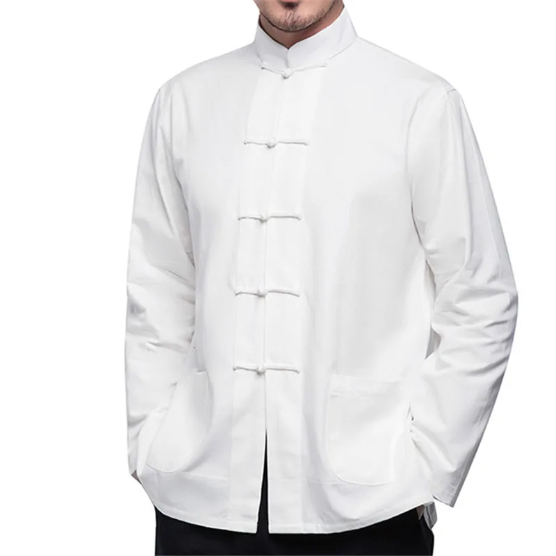 H29578059640740aca1bcdb0387b52fe4n 2019 Autumn New Men's Chinese Style Cotton Linen Coat Loose Kimono Cardigan Men Solid Color Linen Outerwear Jacket Coats M-5XL
