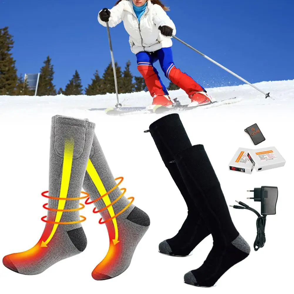 Носки с электроподогревом с дистанционным управлением и перезаряжаемой батареей для хронично холодных ног большого размера, usb зарядка, теплые носки