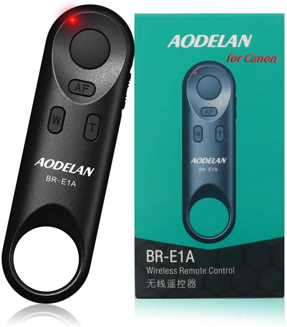 AODELAN BR-E1 Wireless Remote Control Shutter Release for Canon EOS R3, R5, R, 850D, 6D Mark II, 90D, 77D, 800D, 200D II, M200 best light stand