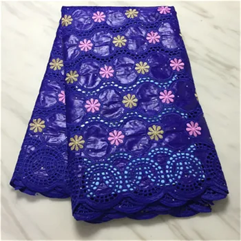 

New Arrival African Lace Fabric High Quality Bazin Riche Lace Cotton Embroiderey Swiss voile Lace Fabric For Wedding dress