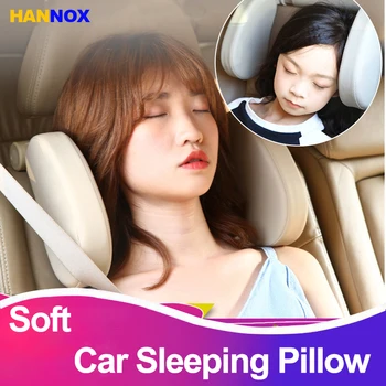 

HANNOX Memory Cotton Car Auto Headrest Neck Rest Seat Support for Head Pillow Travel Support Cushion Fabric Soft Chair safety
