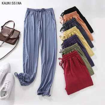 

Women Casual Loose Sleep Bottoms Pajamas Pant Nightwear Modal Soft Solid Long Pants Soft Sleepwear Female Homewear Lounge Pants
