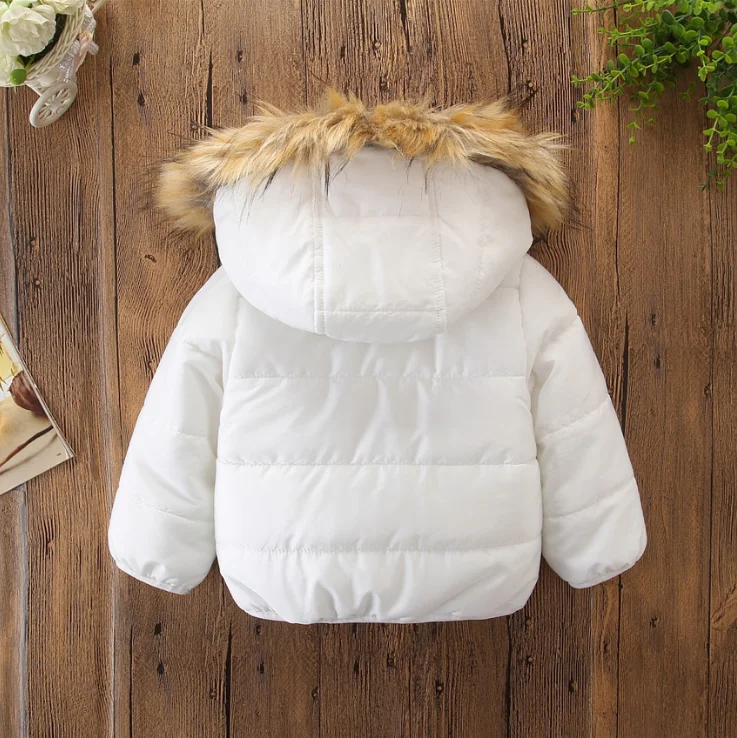 New Kids Down Coats Winter Fur collar Jacket for Girls Clothes Cotton Parkas Children Warm Outerwear Girls Coat Outdoor Win