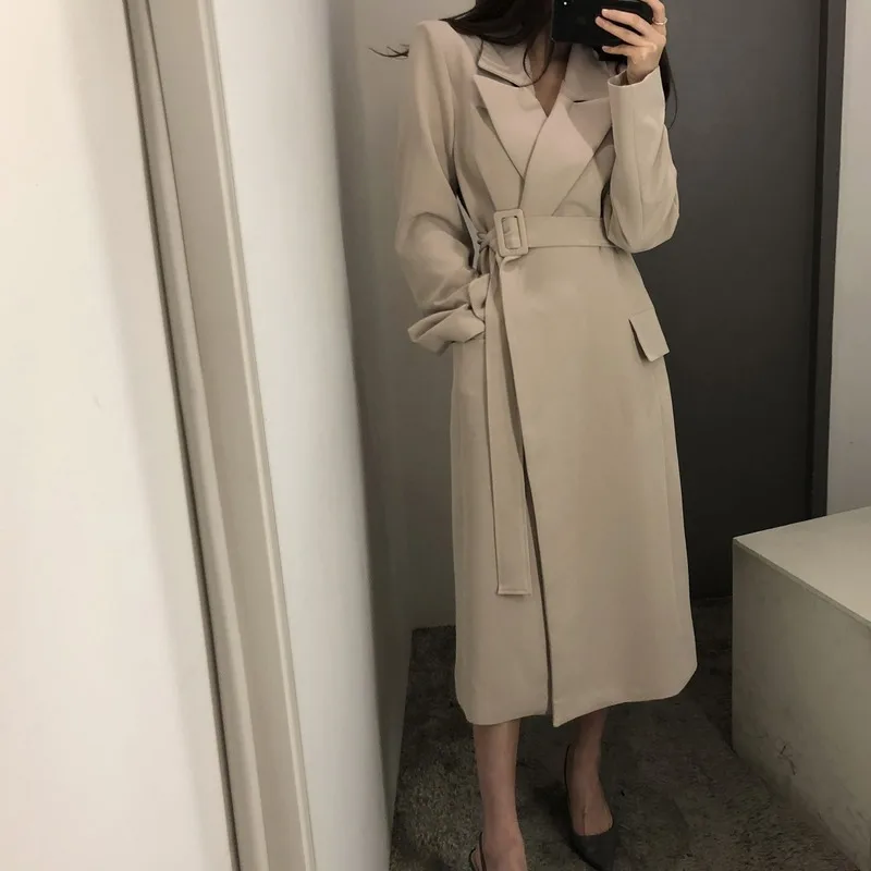 

The new 2020 autumn and winter women's Korean style ins French elegant temperament lapel waist waist blazer