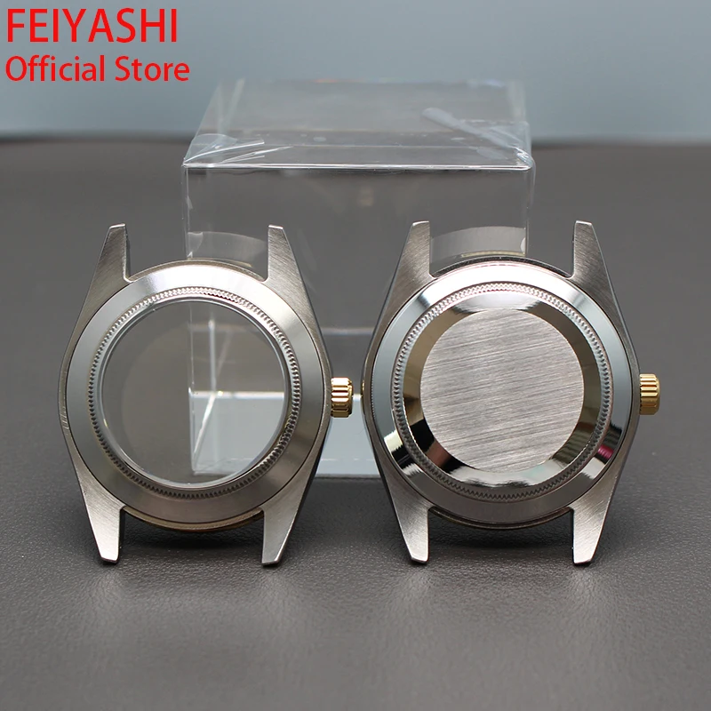 36mm 40mm Men's Watch Cases Sapphire Crystal Glass Waterproof 10ATM For Seiko nh34 nh35 nh36/38 Miyota 8215 Movement 28.5mm Dial