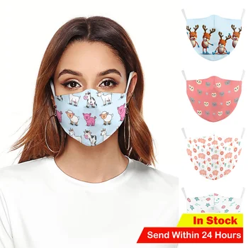 

Fashion Cute Animal Cartoon Printing masques Mouth-muffle Washable Reusable Dustproof Men Women Soft Safety Air Fog masques