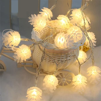 

3M LED Christmas Pinecone String Warm Lamp Fairy Light Holiday Wedding Party Light For Christmas Tree Decoration Ornament CKG146