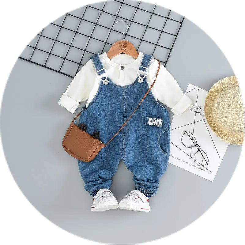 

Children's clothes Spring and Autumn 2019 New Boys'Baby T-shirt Jeans and Belts Two-piece Kids' Suit in Korean kids clothes boys