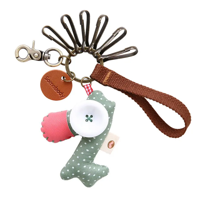

Sansebuding Keychain Women's South Korea Cute Mini Automobile Hanging Ornament Creative Cartoon Hipster Key Chain Gift