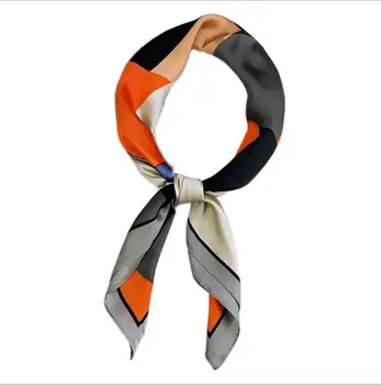 

70 Plaid Neckerchief Foulard Scarf Women Color Block Square Headband Female Office Hostess Wraps Small Bag Scarves 2020 70X70cm
