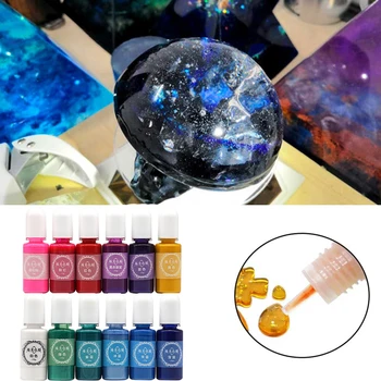 

12 Colors Pigment Set DIY Craft Leakproof Crystal Epoxy High Transparency Dye Handmade Soap Jewelry Accessories Resin Coloring