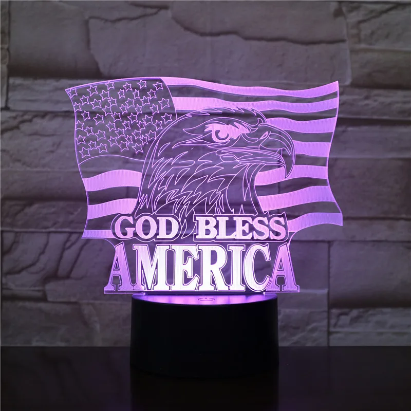 God Bless America Baby LED Night легкий флаг американская патриотическая песня спальня