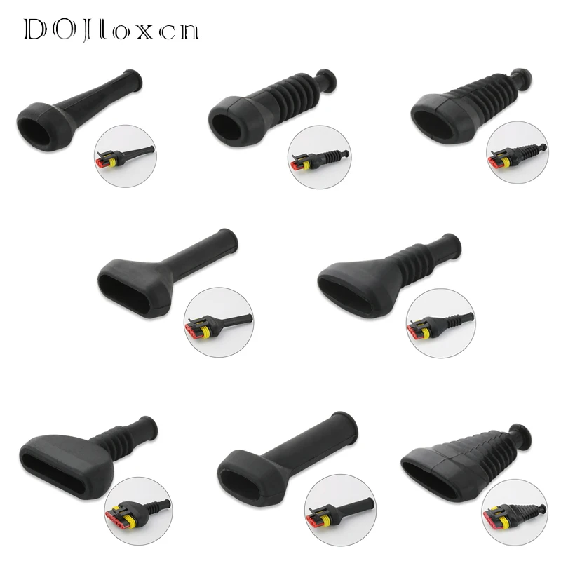 5 Pcs 2/3/4/5/6 Pin Waterproof Automotive Wire Cover Rubber Boot Cap