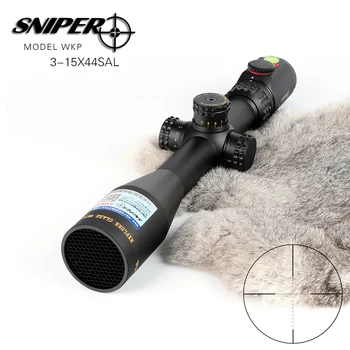 

SNIPER WKP 3-15X44 SAL Riflescope Tactical Optical Sight Full Size Mil-Dot RG Reticle hunting optics rifle red dot sight scope