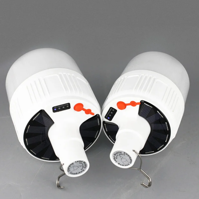 Skup 100W lampa kempingowa panel słoneczny Camping Light Mini przenośna latarnia namiot lampa kempingowa DC Solar światło awaryjne z akumulatorem do ponownego ładowania