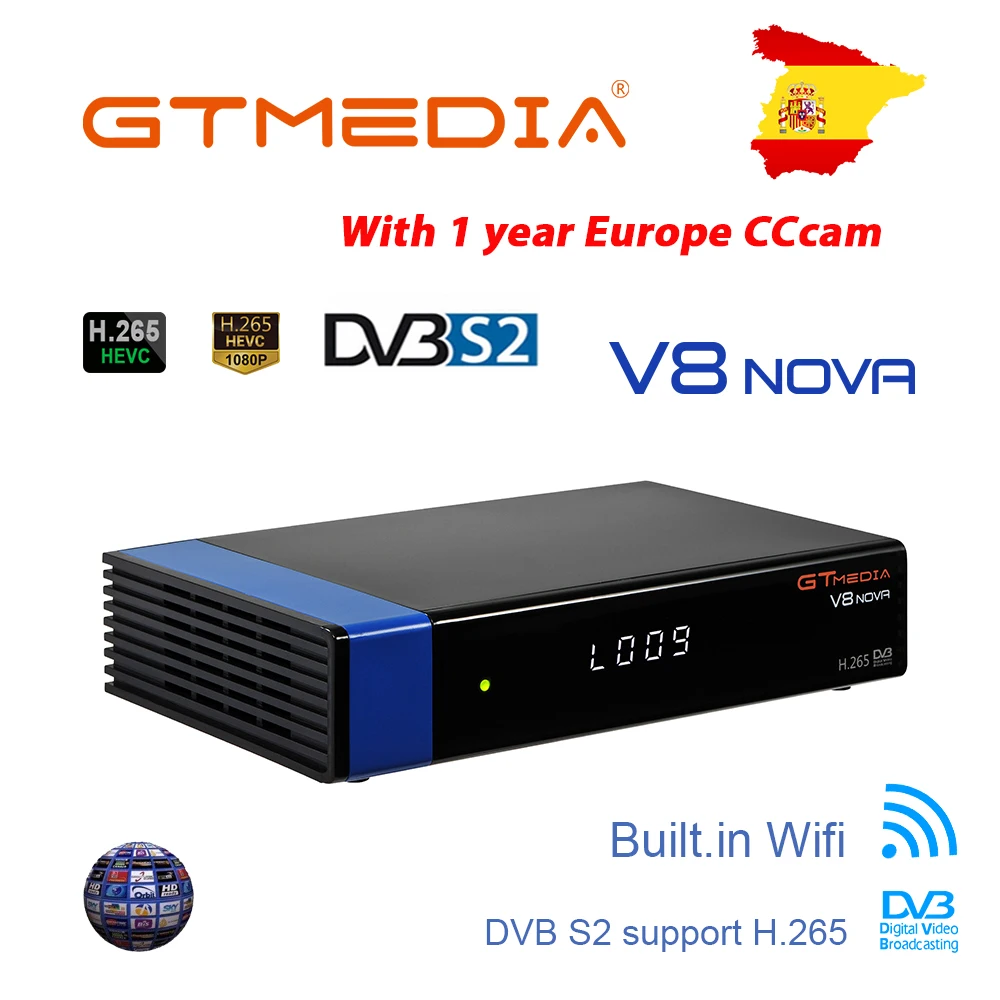 DVB-S2 GTmedia V8 Nova спутниковый ТВ приемник Freesat V8 супер рецептор GT медиа V8 Nova с Европой CCcam Cline на 1 год