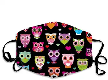 

Personalized Cat Mouth Mask Anti Dust Face Mask Adjustable Earloop Owl OneSize